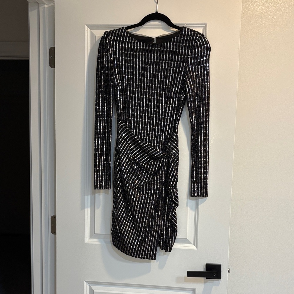 Aqua Sequined Hologram Dress